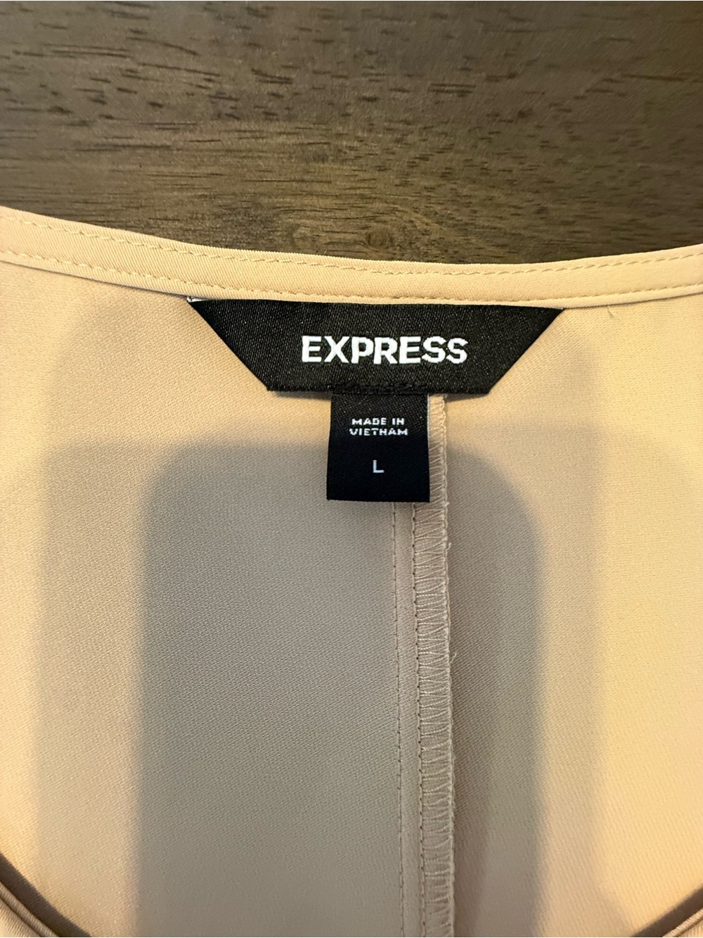Express Sleeveless Scoop Neck Blouse in Beige - Picture 2 of 3